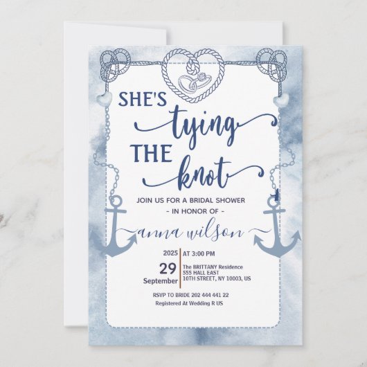 Trouwfeest Ze Knoopt de Knoop Bruidsfeest Kaart (Voorkant)