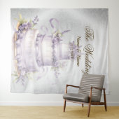 Trouwfeest Zilver Glitter Glans Elegant Wandkleed (In Situ (horizontaal))