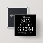 Trouwfeest zoon van de bruidegom vierkante button 5,1 cm (Voorkant /achterkant)