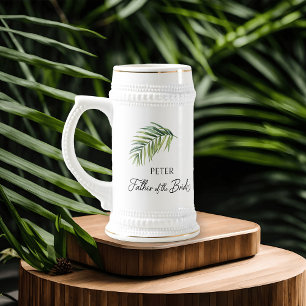 Trouwfeestcadeau palmblad voor Vader van de Bruid Bierpul
