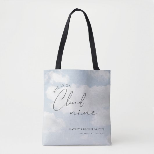 Trouwfeestcadeaus voor de bruid op wolk 9 tote bag (Voorkant)