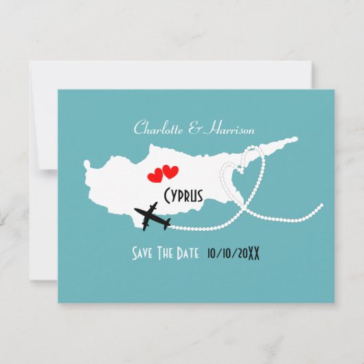 Trouwfeesten in het buitenland Cyprus Save The Dat Date (Voorkant)