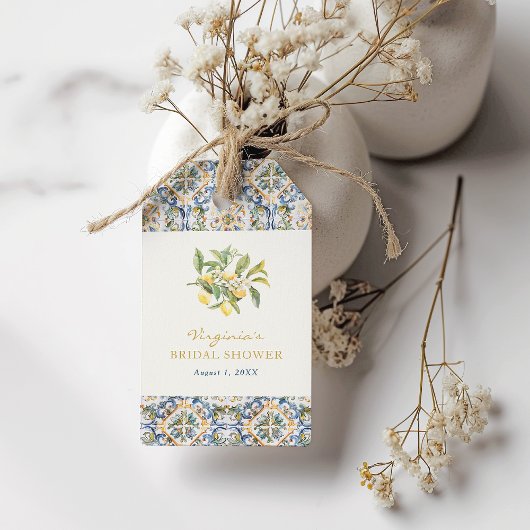 Trouwfeestgiftlabels met citroenmotief cadeaulabel