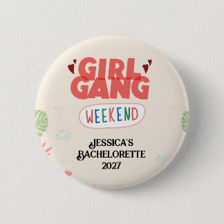 TROUWFEESTJE MEISJESGROEP KNOP (Persoonlijk) Ronde Button 5,7 Cm