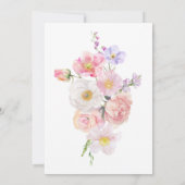 Trouwfeestmenu Eloise Roze Bloemen Kaart (Achterkant)