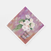 Trouwfeestservies met rozen servet (Hoek)