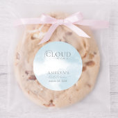 Trouwfeeststicker 'Hemel Nummer Negen' Ronde Sticker