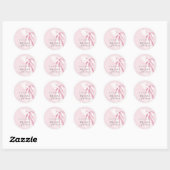 Trouwfeeststicker met roze lint ronde sticker (Vel)