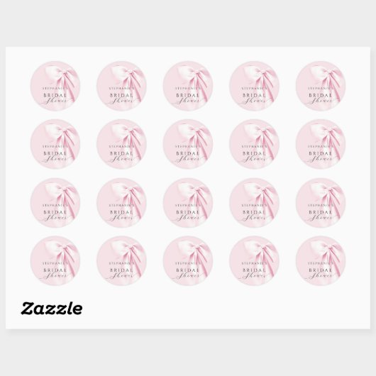 Trouwfeeststicker met roze lint ronde sticker (Vel)