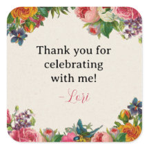 Trouwfeeststickers met vintage-tuinenthema