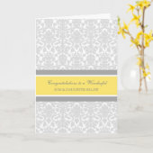 Trouwfelicitaties zoon en schoondochter grijs kaart (Gele Bloem)