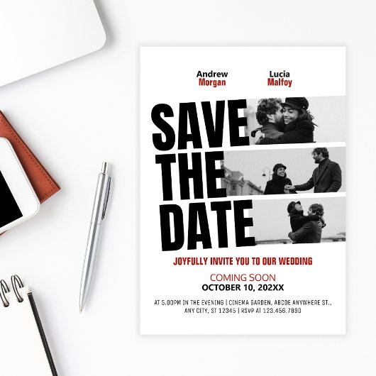Trouwfilm poster save the date
