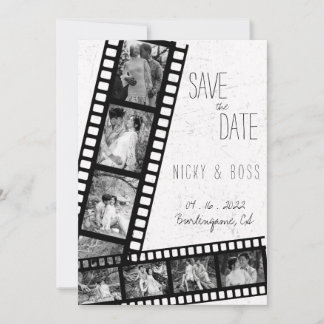 Trouwfilm Rustoord Modern Foto Save the Date Huwel Kaart