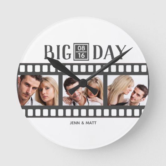 Trouwfilm Voeg 3 foto's toe Ronde Klok (Voorkant)
