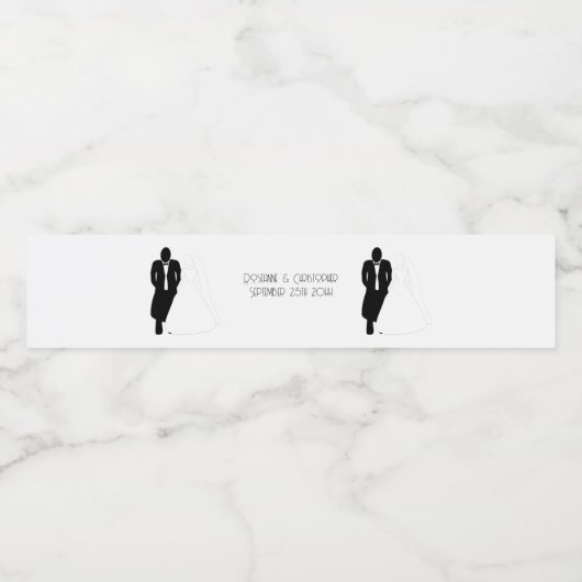 Trouwfles Etiket Bruid Bruidegom (Enkel label)