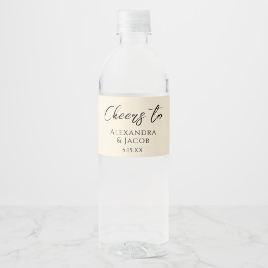 Trouwfles Etiketten Elegante Typografie (Voorkant)