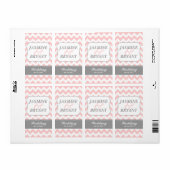 Trouwfles Roze Chevronpatroon Favor Etiket (Full Sheet)