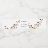 Trouwfles Waterfles Labels Kleine Wilde Bloemen Etiket (Enkel label)