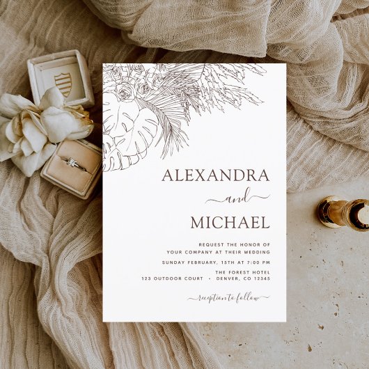 Trouwflyer Pampasgras Terracotta Lage Prijs Flyer