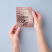 Trouwflyers met laagste budget Rosegold Metaalglan Flyer (Hand)