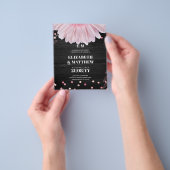 Trouwflyers met laagste budget Roze Zwarte Margrie Flyer (Hand)