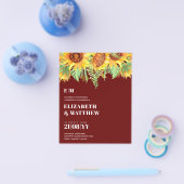 Trouwflyers met laagste budget Zonnebloemen Flyer (Enkel)