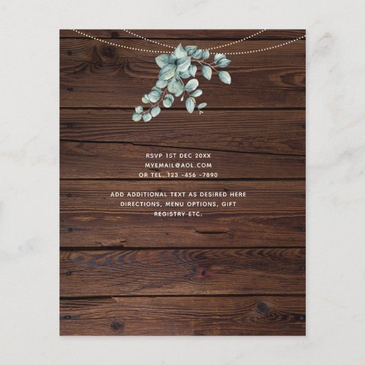 Trouwfolder met laagste budget - FOTO EUCALYPTUS Flyer (Achterkant)