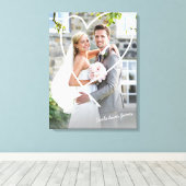 TROUWFOOT foto zoete handgetekende hart overlay Canvas Afdruk (Insitu (Houten vloer))