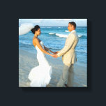 Trouwfoto 11 "x11" canvas afdruk<br><div class="desc">Een vierkante 11x11 foto canvas print muur kunst. Voeg uw eigen gepersonaliseerde tekst aan creëer een gepersonaliseerde touch. Als u een landschaps- of portretfoto hebt, kunt u uw afbeelding van tevoren bijsnijden of de functie Dynamic Crop hier in het systeem gebruiken. Vervang het strand bruiloft afbeelding met uw eigen.</div>