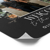 Trouwfoto 1 waterverf botanische boog zwart poster (Hoek)