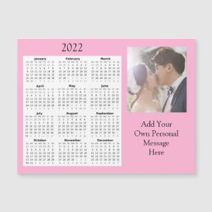 Trouwfoto 2022 Mini Kalender Magnetische Uitnodigi Uitnodiging