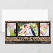 Trouwfoto 3 Foto Afbeelding Bronzen Glans Bedankt (Voorkant / Achterkant)