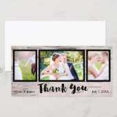 Trouwfoto 3 Foto Afbeelding Rustieke Berk Bedankt (Voorkant / Achterkant)