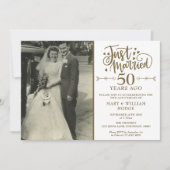 Trouwfoto 50ste verjaardag 'Just Married' Kaart (Voorkant)