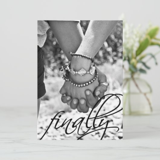 Trouwfoto Aankondiging Eindelijk (Staand voorkant)