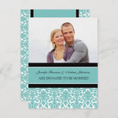 Trouwfoto Aankondiging Foto Ansichtkaart Teal Dama (Voorkant / Achterkant)