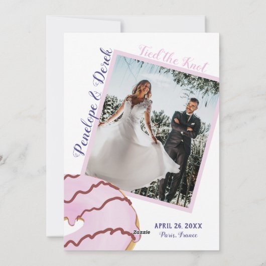 Trouwfoto-aankondiging met 2 foto's en donuts 'Net Feestdagenkaart (Achterkant)