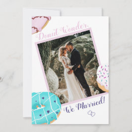 Trouwfoto-aankondiging met 2 foto's en donuts 'Net Feestdagenkaart