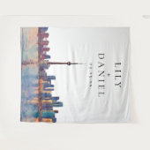 Trouwfoto-achtergrond met skyline van Toronto Wandkleed (Voorkant (horizontaal))