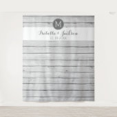 Trouwfoto-achtergrond - roestige witte houten ship wandkleed (Voorkant)