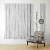 Trouwfoto-achtergrond - Rustieke witte houten ship Wandkleed (In Situ (horizontaal))