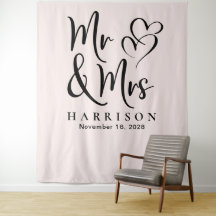 Trouwfoto-achtergrond voor meneer en mevrouw Pink