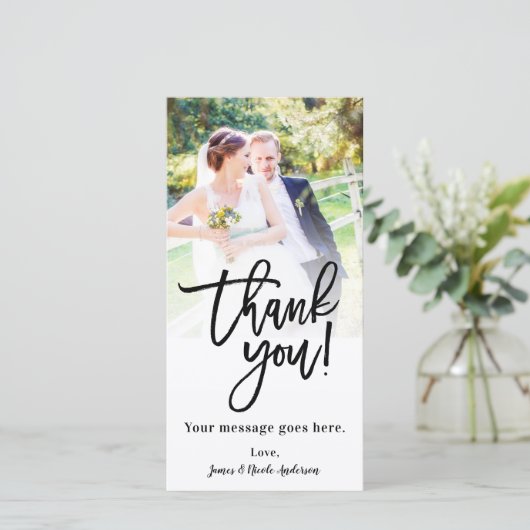 Trouwfoto Afbeelding Bedankt Klasse Modern (Staand voorkant)