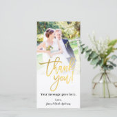 Trouwfoto Afbeelding Bedankt Nep Goud Folie (Staand voorkant)