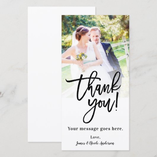 Trouwfoto Afbeelding Dank u Classy Modern Bedankkaart (Voorkant / Achterkant)