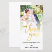 Trouwfoto Afbeelding Dank u Faux Gold Folie Bedankkaart (Voorkant / Achterkant)