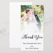 Trouwfoto Afbeelding Zwart Modern Type Bedankt (Voorkant / Achterkant)