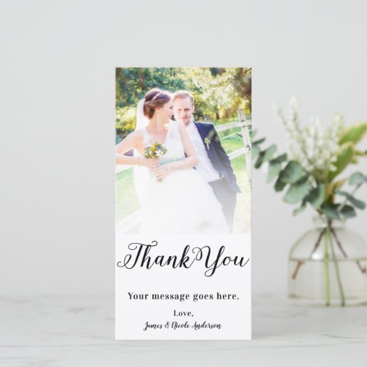 Trouwfoto Afbeelding Zwart Modern Type Bedankt (Staand voorkant)