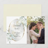 Trouwfoto | Aquarel Ivoor Geel Blush Roos Bedankkaart (Voorkant / Achterkant)
