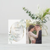 Trouwfoto | Aquarel Ivoor Geel Blush Roos Bedankkaart (Staand voorkant)